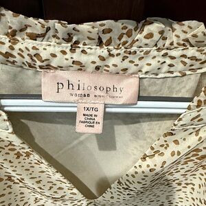 Philosophy Cream and Brown Speckled Top
